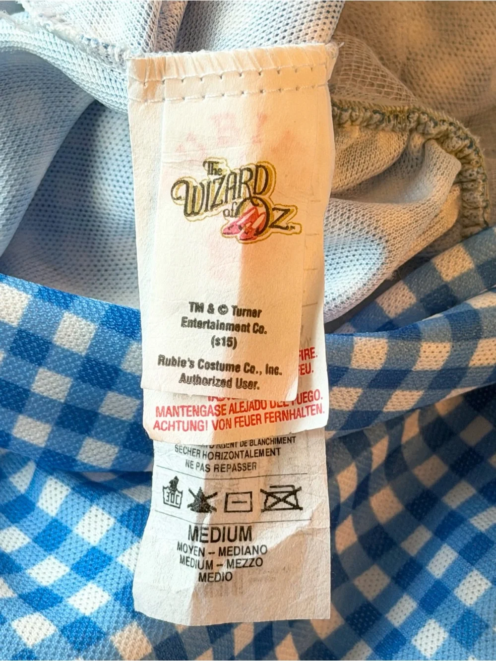 Rubie’s Wizard of Oz Dorothy Gingham Dress | Costume. Girl’s Sz-M Blue| White.